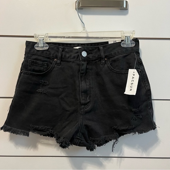 Pacsun Black Denim Shorts NWT - Picture 2 of 5
